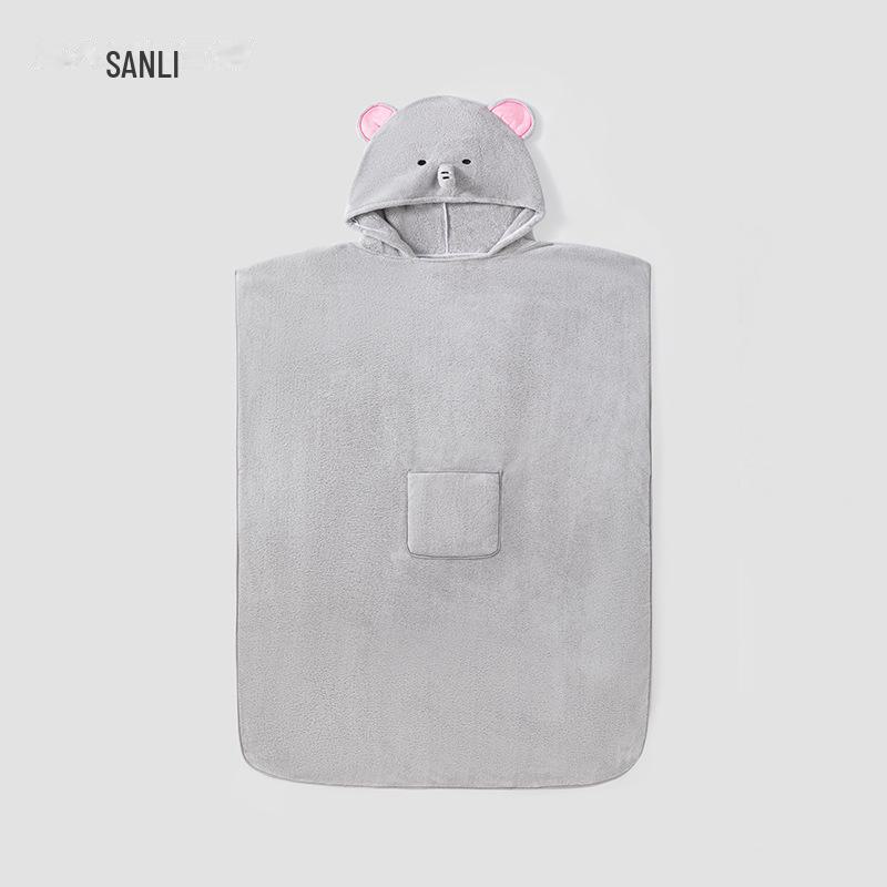 Комплект халатов с капюшоном для родителей и детей Sanli - полотенца из кораллового флиса для детей и взрослых