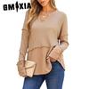 Autumn Winter Women's Casual Shirt Solid Color Long Sleeve Splicing Solid Color Loose Hoodie Women On