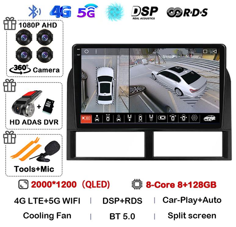 Android 14 Carplay Wifi+4G автомобильное радио для Jeep Grand Cherokee II WJ 1998-2001 2002 2003 2004 мультимедийный видеоплеер GPS стерео