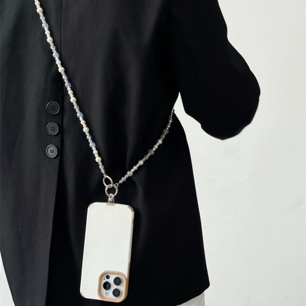 Прозрачные цепочки для мобильных телефонов с жемчужинами, шнурки для переноски через плечо, рождественские подарки