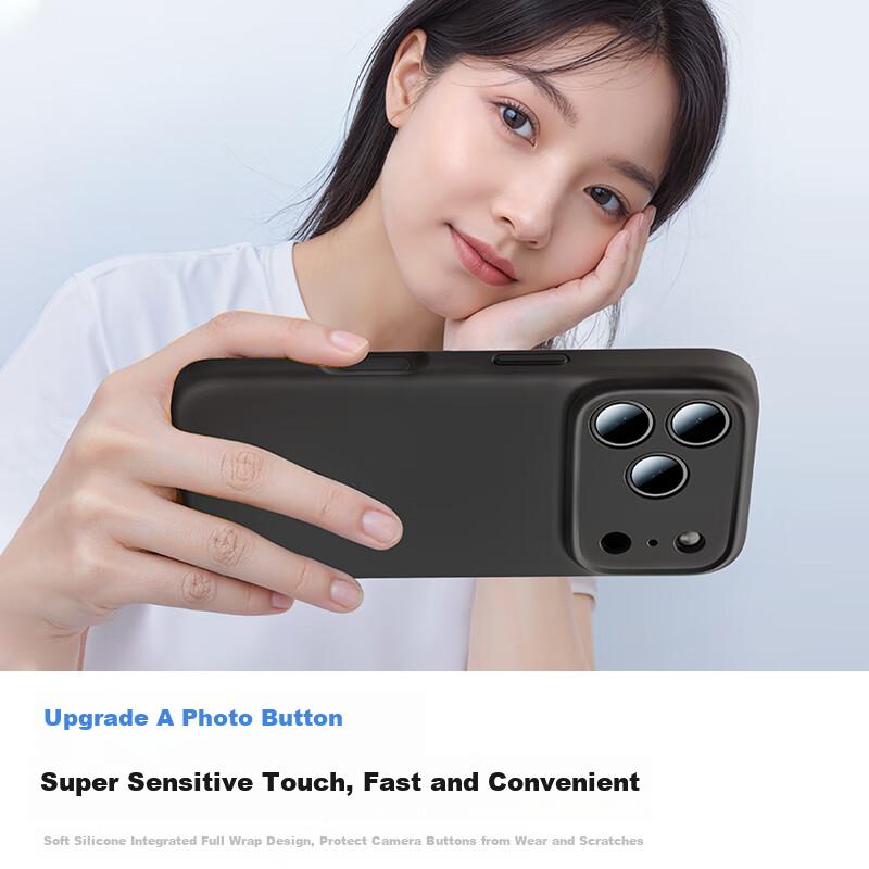 DIVI Liquid Silicone iPhone 17 Case Full Body Protection Anti-Drop Anti-Scratch Anti-Shock Skin-Friendly Ultra Thin Soft Black