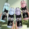 1PC Cat Wear Flower Crown 750ml Color Plastic Sports Water Bottle Leakproof Flip Straw Lid Suitable for Sports Office Home Use