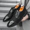 Fashion Men Retro Formal Shoes Men Lace Up Business Comfortable Fashionable Derby Shoes British Gentlemen's Social Shoes Men Sizes 38-46