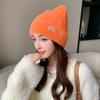 New Women Cute Cat Ear Winter Hat Fashion Faux Fur Knitted Hat Kpop Style Soft Beanie Hats Female Candy Colors Streetwear Cap