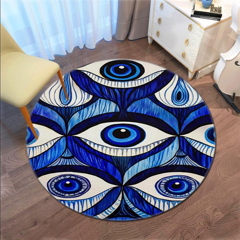 Mystic Eye Mandala Art Round Rug Home Soft Decorative Anti Slip Yoga Table And Chair Mat Carpet Outdoor Floor Mat Carpet S3