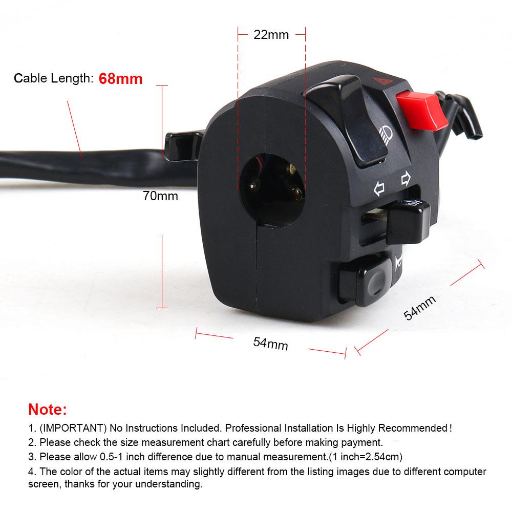 Мотоцикл 7/8 "22 мм переключатель управления рулем звуковой сигнал поворота электрическая противотуманная фара свет пусковой переключатель контроллера руля