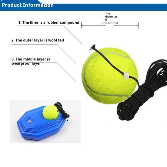 Тренажер для тенниса Rebound Ball Set с 2 мячами, тренировочный инструмент для тенниса, оборудование для отскока теннисного мяча Solo Tennis Rebounder для взрослых и детей