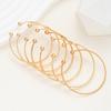 7 Pcs/Set Punk Gold Color Bracelets for Women Streetwear Goth Heart Prints Metal Design Open Bangle Fashion Jewelry Gifts 2026