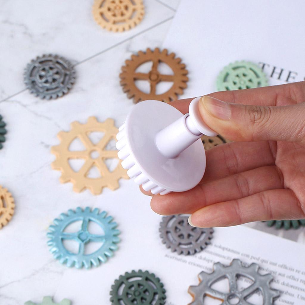 Шестеренчатые штампы для печенья Ретро механические шестеренки для резки пружинные формы пластиковые помадные формы для украшения тортов формы для выпечки