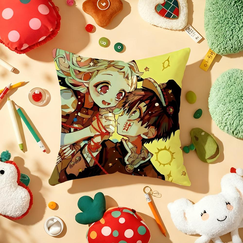 Anime Jibaku Shounen Hanako Kun Cushion Cover Plush Fabric Soft DoubleSided Printed Sofa Warm Winter Home Gift Pillow Cover