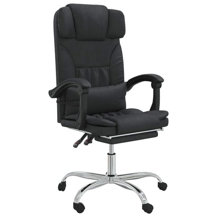 VidaXL Fauteuil de Massage Inclinable de Bureau, Chaise Pivotante avec Dossier et Repose-pied Réglables, Siège Intérieur, 349743