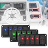 Digital Voltmeter 4 Gang Toggle Rocker Switch Waterproof 12V/24V Dual USB Port for Car Marine LED Switch Panel +Sticker