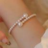 1pc Elegant Adjustable Faux Pearl Beaded Bracelet for Women, Geometric Design, Sophisticated Stylish Accessory for Daily Use, Parties, and Vacations