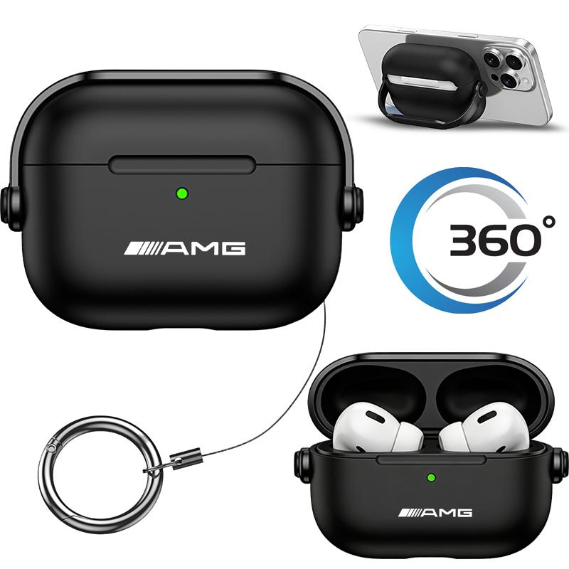 ULA5 360° Регулируемый Беспроводной Чехол для Bluetooth Наушников Air pods 1/2/3/4 Pro Мягкая Крышка Брелок Для Mercedes Benz B/C/E/S A Class C200L