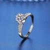 Bague Ringen Real 1ct Round VVS D Moissanite Diamond Ring For Women S925 Sterling Silver Jewelry Six Claw Opening Adjustable Rings
