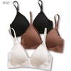 Women Wireless Bra Deep V Padded Bralette S-XL Trendy Stripe Knitting Bras Sexy Ladies Brassiere Solid Underwear 6 Color