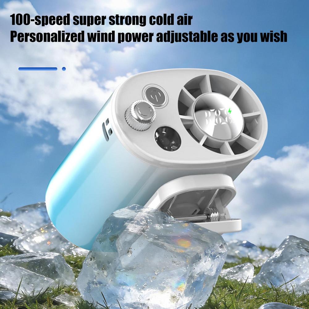 2026 Car Clip-on Air Conditioner Fan Car Fan 100 Speeds Personal Cooler with LED Display 360 Degree Rotation Clip on Fan for Car