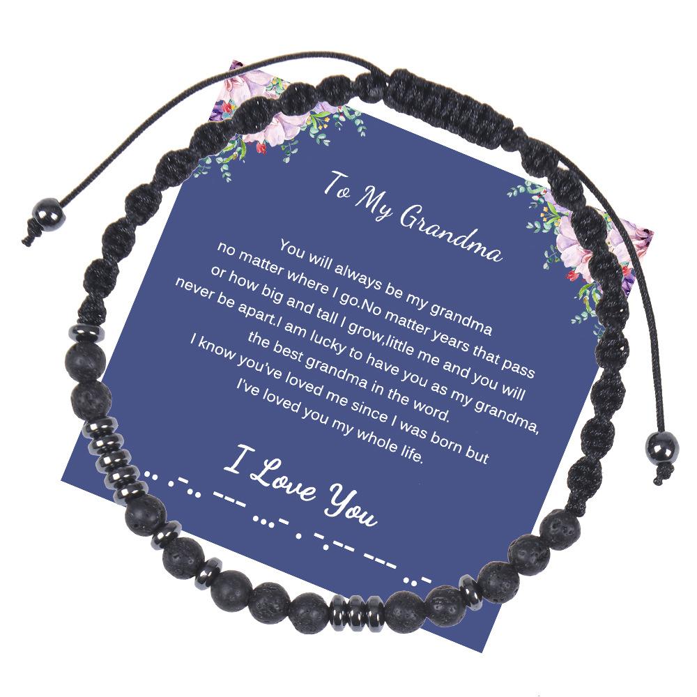 JYL TS Bracelet Morse Code Family Gift Beaded Transmits Love & Protective Blessings