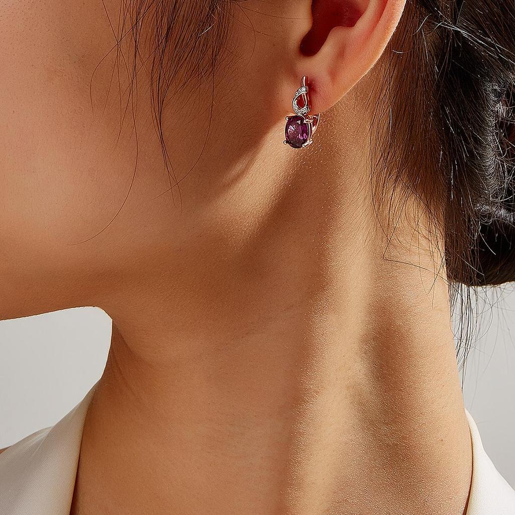 Элегантные серьги из стерлингового серебра 925 пробы с измененным цветом александровым камнем для женщин, повседневная одежда, ювелирные изделия, подарок