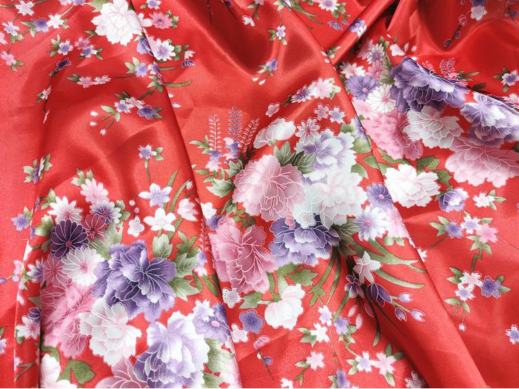 «Ткань ципао с принтом из атласного шелка и лента для головного убора»