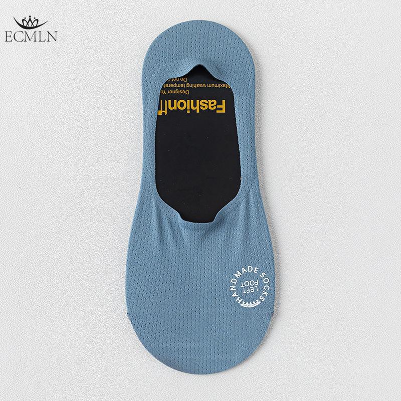 Men's Invisible Boat Socks Summer Thin Shallow Mouth Short Socks Solid Color Towel Bottom Sweat-absorbent Hollow No-fall Ice Stockings