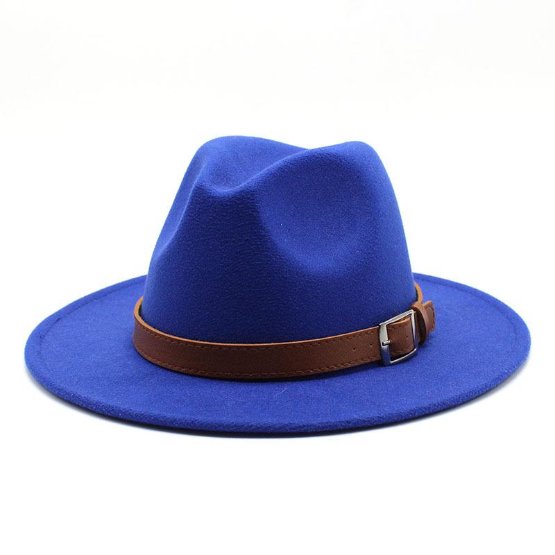 Шерстяная шляпа-цилиндр в стиле джаз, британская шляпа с большими полями, модная мужская и женская шляпа с плоскими полями, фетровая шляпа