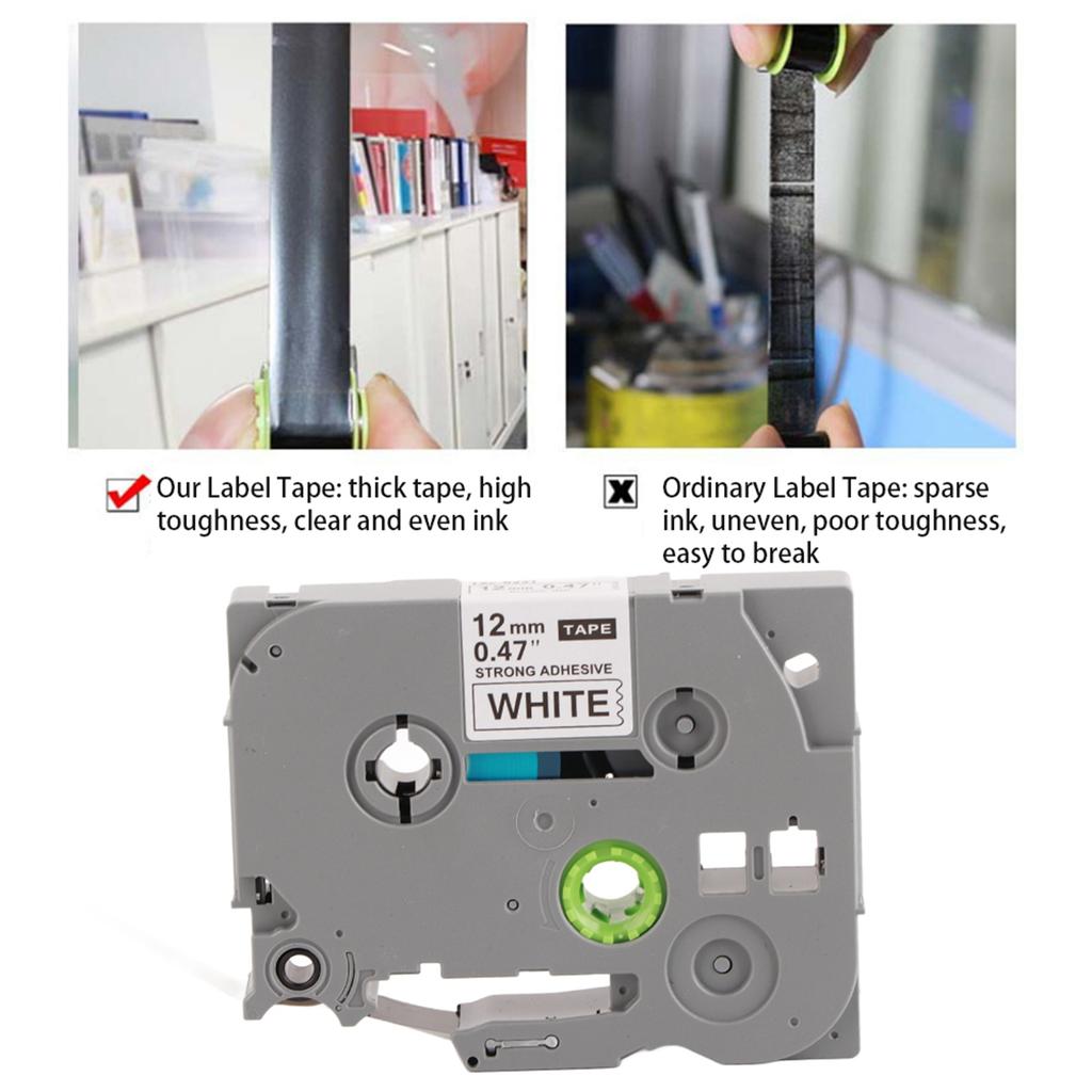 12мм 0,5дюйма Ламинированная лента для этикеток с сильным клеящим слоем TZ231 Китайский стандарт для Brother