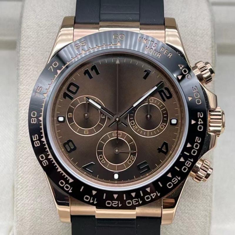 Мужские автоматические механические часы Rolex Daytona 40 мм, многофункциональные, с инкрустацией бриллиантами.