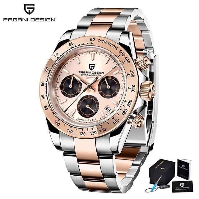 PAGANI DESIGN 1644 Men's Watches Quartz Watch Top Luxury Sports Watch Men Stainless Steel 100M Waterproof Chronograph Wristwatch
