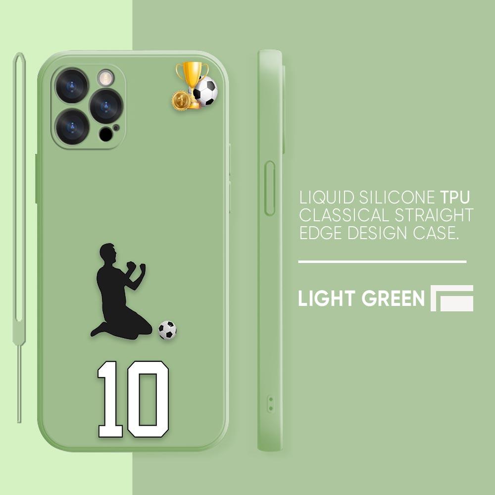 Funny Coque Football Phone Case iPhone 11 12 13 14 Pro Max 7 8 Plus XR XS SE Straight Edge Liquid Silica Gel Shell Cover Fundas