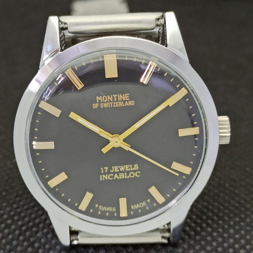 ВИНТАЖНЫЕ МУЖСКИЕ ЧАСЫ MONTINE OF SWITZERLAND 17 КАМНЕЙ INCABLOC МЕХАНИЧЕСКИЕ С ПОДС. ЗАВОДОМ a285410-4