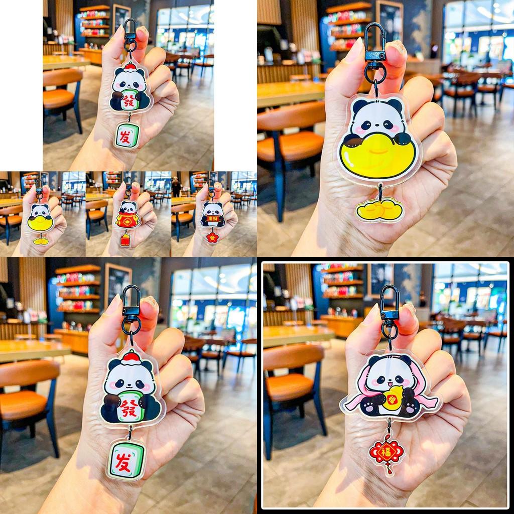 Cute Acrylic Panda Keyring Delightful Keychain Accessory For Birthdays Weddings And Holidays