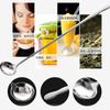 Silver Ice Cream Flatware Long Handle Honey Stir Spoon Tableware Dinnerware Dessert Scoop