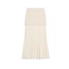 Strapless Straight Collar Knitting Tube Top Tops 4192043 Small Pleated Hem High Waist Knitted Skirt 4192042