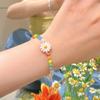 Minority Design Daisy Bracelet Bead Flower Pearls Clavicle Chain Rice Bead Necklace  Decoration