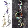 Colorful Alloy Dinosaur Bone Keyring Eye Catching Metal Keychain Accessory Fashionable Bag Charm Ornament for Students