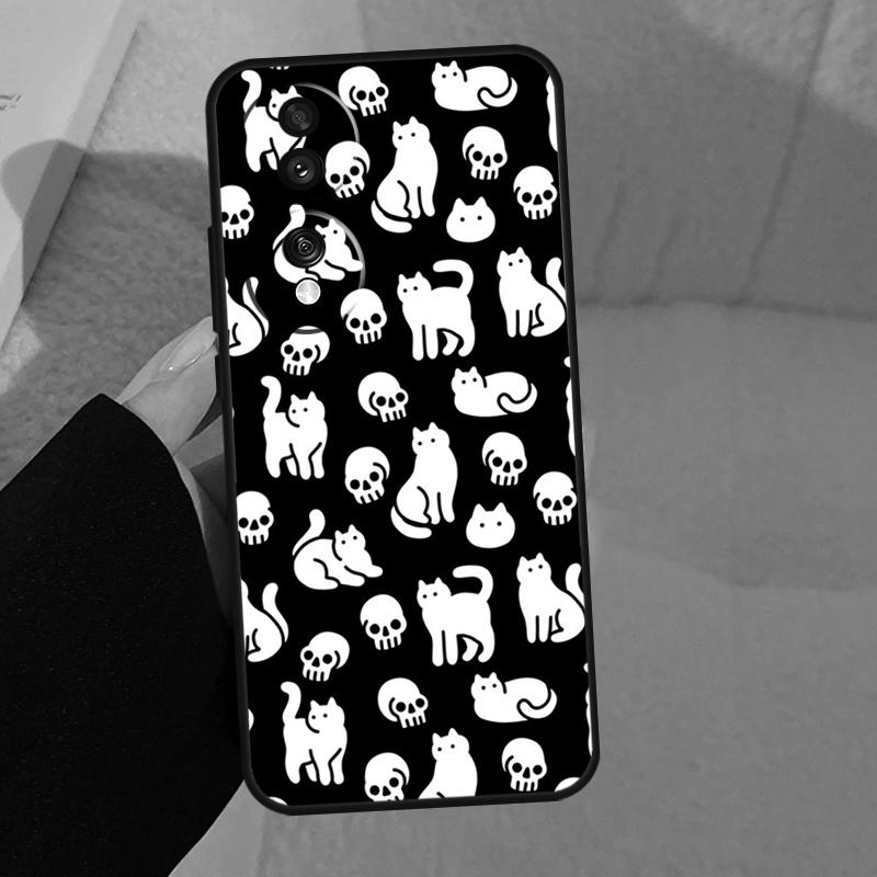 Witch Black Cat Case For Honor X9b X9a X8a X7a X6a X6 X7 X8 X9 8X 9X Honor Magic 5 Pro 50 70 90 Lite Cover