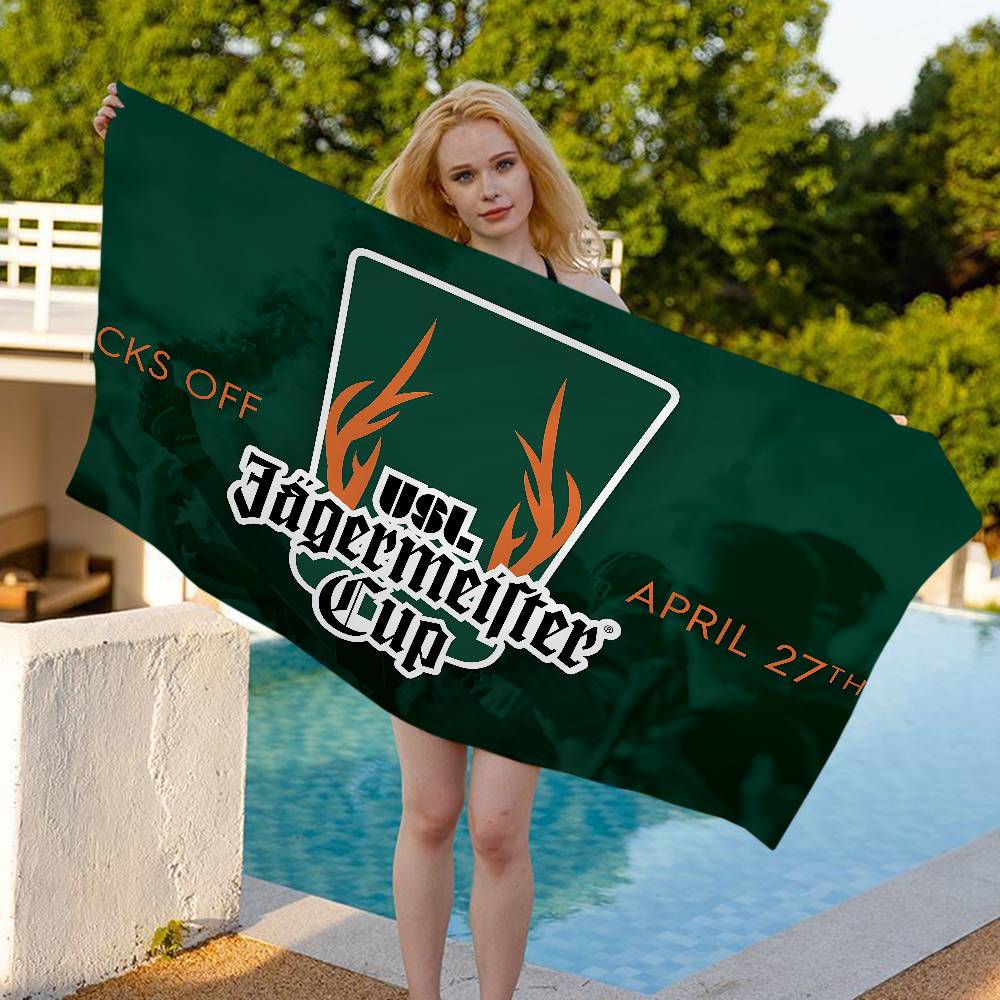 Liqueur Brand J-Jaegermeister Beach Towel Colorful Bath Towels For Girl Microfiber Quick Dry Sand Beach Yoga Spa Gym Pool