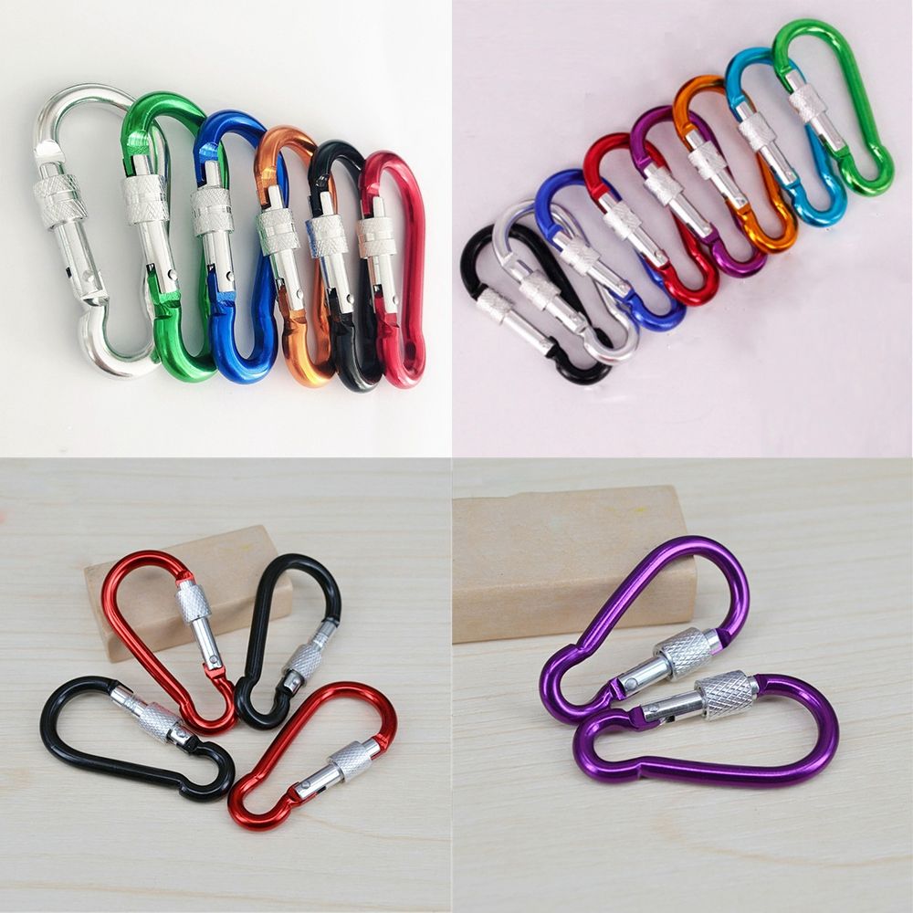 Multi-color Aluminium Equipment Alloy Carabiner Buckle Keychain Camping Hiking Hook Climbing Button