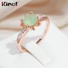 Kinel Emerald Green Zircon Ring For Women Original Design Jewelry