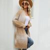 Autumn and Winter Women's Sweater Gradient Color Knitted Cardigan Loose Large Size Color Block Coat Cardigan