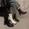 Fashion 2025 NEW High-quality Hot-selling Simple Design Short Boots Autumn Winter Thick High Heel Boot Zipper Fashion Women Boots