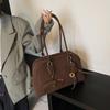 Retro Frosted Large Capacity Women's Boston Handbag: 2025 Autumn/Winter Versatile Single Shoulder Commuter Bag