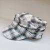 Japanese Style Plaid Pleated Equestrian Hat British Style Sun Protection Hat  Masquerade
