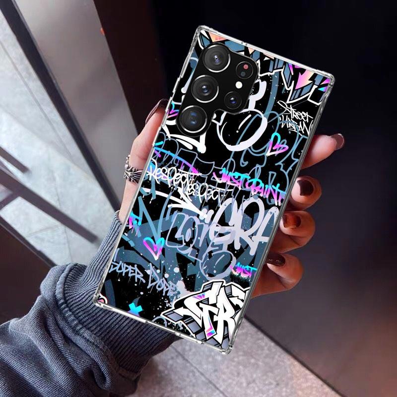 Graffiti Fashion Cool Phone Case For Samsung Galaxy S23 S24 S25 Edge S26 Ultra S22 + S21 Plus S20 FE Cover Silicone Print Shell