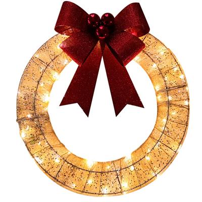 Pre-Lit Outdoor Christmas Wreath Decoration, Decor