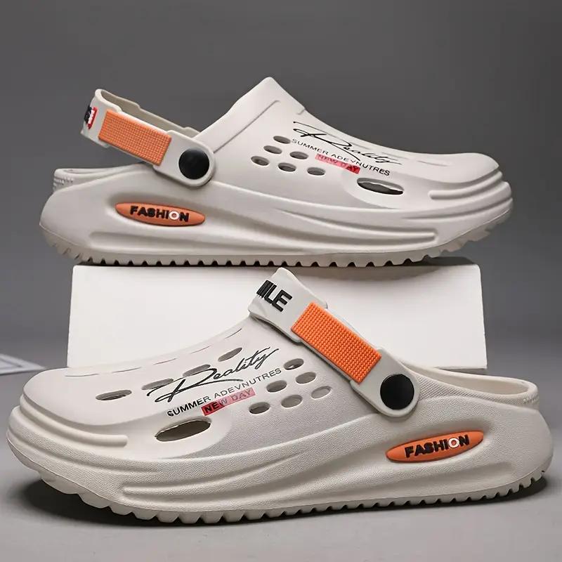 Мужские сабо, сандалии без шнуровки с закрытым носком, прогулочная обувь на мягкой подошве, пляжные сандалии для уличной садовой обуви