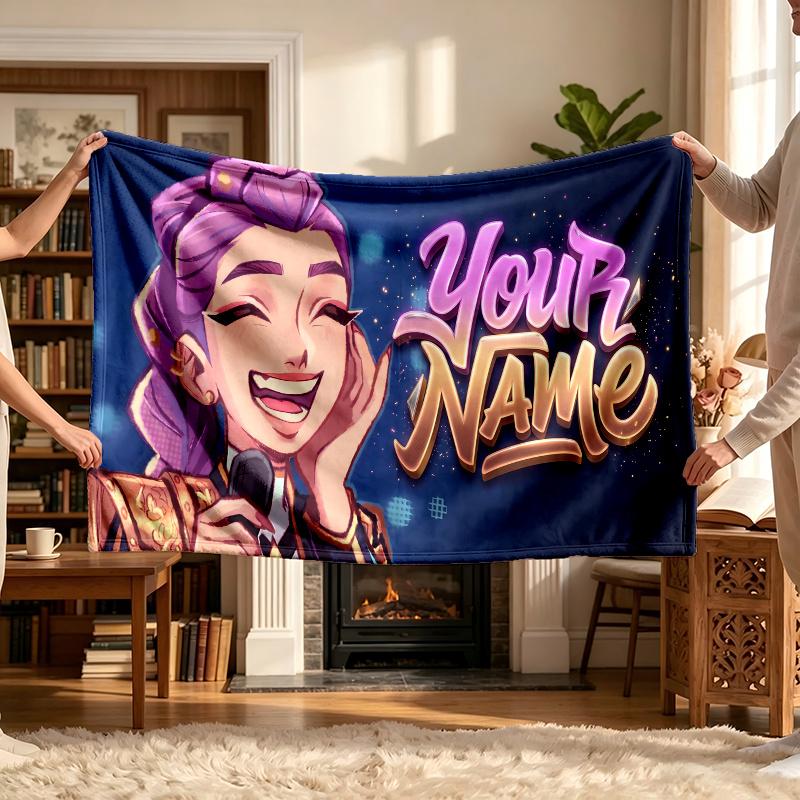 Rumi (5) Personalized Name Blanket Soft Cozy Gift for Sofa Bed Couch Home Decoration