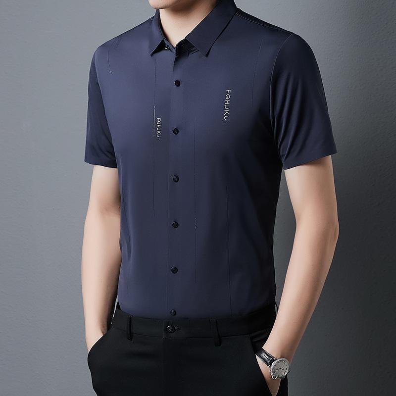 Летняя новая мужская рубашка с короткими рукавами для среднего возраста, для отдыха, для бизнеса, модная клетчатая тонкая кардиганная рубашка