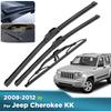 For Jeep Cherokee KK 2008-2012 2009 2010 2011 Wiper Front & Rear Wiper Blades Windshield Windscreen Window Brushes 19"+19"+11